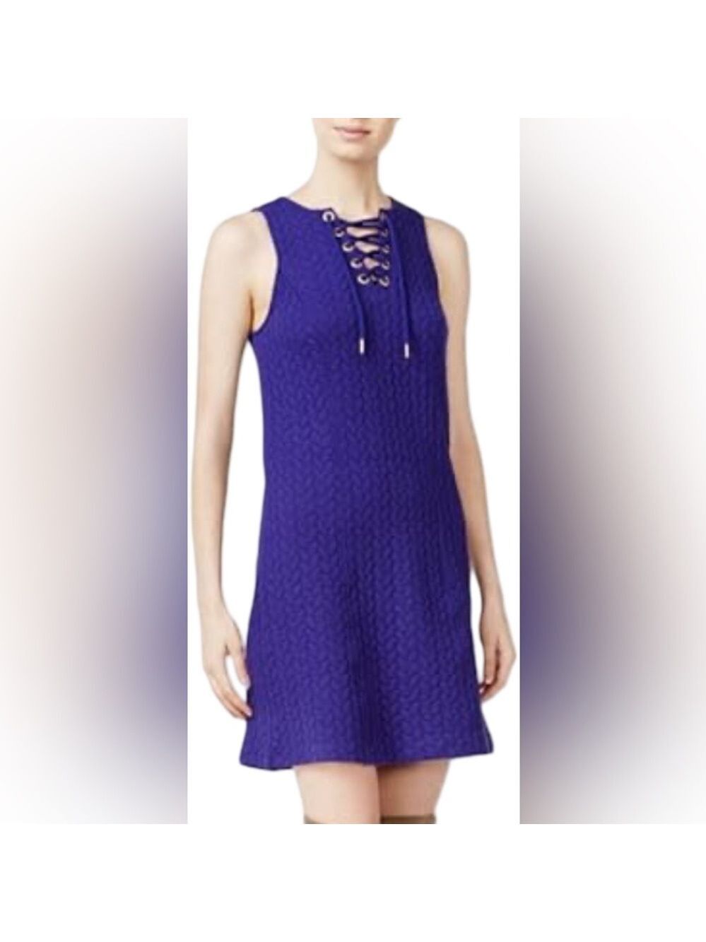 Kensie Royal Blue Sleeveless Textured Mini Dress Small NWT